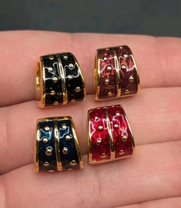 Joan Rivers Gold Tone Enamel Crystal Bead Slide CHARMS Lot From Necklace Set  - Picture 1 of 10