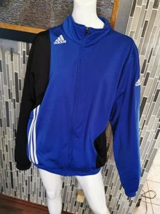 Adidas Jacke Herren L Full Zip Track Trefoil 3 Streifen schwarz/blau sportlich 0190 - Bild 1 von 7