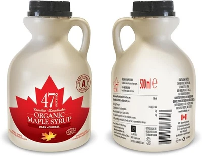 47 North Canadian Organic Maple Syrup, Single Source, Grade A, Dark Robust 500ml - Image 1 of 4