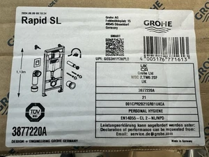 GROHE 3877220A Rapid SL 3 in 1 Wc Frame Set 1.13m Inc Flushplate & Brackets - Picture 1 of 2