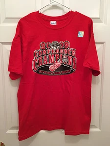 NWT Detroit Red Wings NHL 2009 Western Conference Champions Red T-Shirt Large - Picture 1 of 1