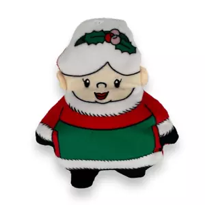 Merry and Bright Mrs. Clause Crinkle Thrash Flat Plush Dog Toy Winter Holiday - Picture 1 of 3