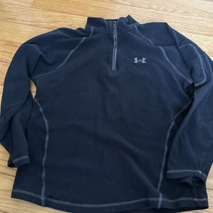 Under Armour Pullover Womens Medium Black 1/4 Zip Fitted Long Sleeve - Picture 1 of 3