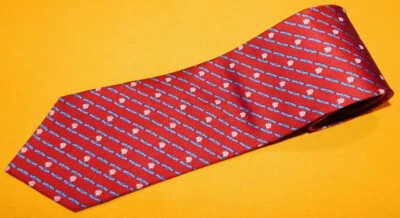 CORBATA DUNHILL LONDON HECHA EN ITALIA ROJO/AZUL/ROSA A RAYAS/MD MOTIVO - CORBATAS DE DISEÑADOR. Foto 1 de 3