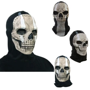 Skull Ghost Full Mask Cosplay Unisex Party Halloween Latex Headgear Face Costume - Picture 1 of 22