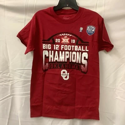Mens T Shirt Red Big 12 Football Champions Oklahoma Short Sleeves Size S - Image 1 of 4