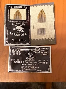 15 Crewel 3/9 SEWING NEEDLES Made in ENGLAND!!! - Picture 1 of 1