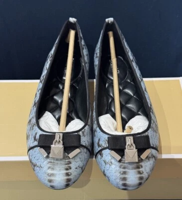 PISOS DE BALLET MICHAEL KORS ALICE - CUERO - 6,5 M - AZUL/PIEL DE SERPIENTE NUEVOS Foto 1 de 4