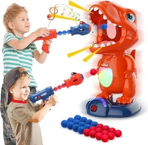 New Movable Dinosaur Shooting Toys for Kids Games with 2 Air Pump Gun, 6b-red US - Picture 1 of 6