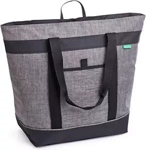 Jumbo Insulated Cooler Bag, Collapsible Charcoal for Groceries & Travel - Picture 1 of 6