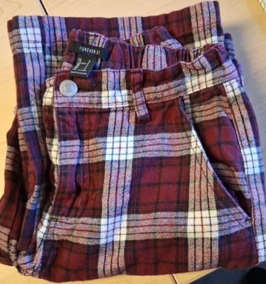 Forever 21 Maroon Plaid Cargo Pants (It makes you booty pop!)  - Image 1 of 2