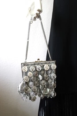 Bolso de Colección Años 60 Walborg Plata Monedero Eslabón de Cadena Paco Rabbane Hecho a Mano Japón Foto 1 de 4