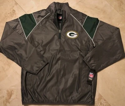 Jaqueta pulôver Green Bay Packers meio zíper 3XL bordada logotipos frente e verso NFL - Imagem 1 de 4