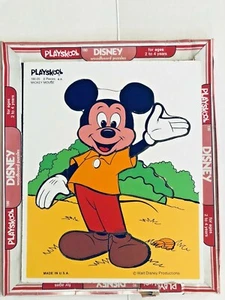 Vintage Walt Disney Playskool Wooden Mickey Mouse Puzzle 8 pieces 9 x 12 inch - Picture 1 of 3