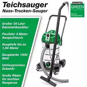 Schlammsauger Teich Wagner GREEN Teichsauger 35 Liter VA Nass Trockensauger - Bild 1 von 4