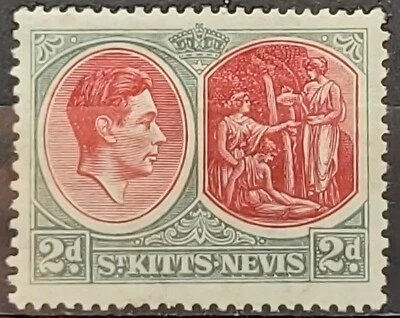 St Kitts & Nevis KGVI 1938 2d  Scarlet & Grey  Mint sg 71 - Image 1 of 2