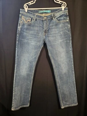 Rock & Roll Cowboy Blue Denim Jeans Men's Size 38x34 Revolver Straight Slim Leg - Image 1 of 4