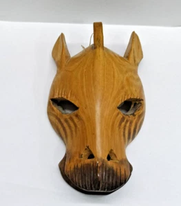 Vintage Wood African Animal Mask  Wall Zebra Mask  Traditional Hand Carved  Art - Picture 1 of 5