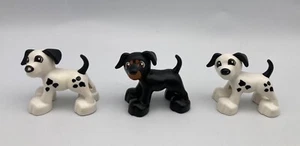 Lego Duplo Building Block Toy Figure Animal BLACK TAN & WHITE DOGS Puppy - Picture 1 of 3