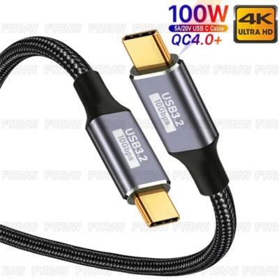 USB3.2 Gen2 USB C 10Gbps Cable 100W Fast Charging Thunderbolt 10Gbps 4K Cable - Image 1 of 4