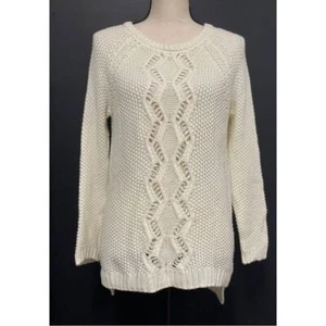 Suéter Cynthia Rowley tejido con botones en la espalda blanco talla S - Imagen 1 de 4