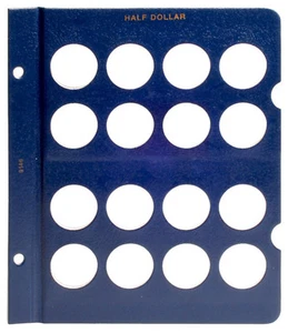 Libro de 50 centavos WHITMAN Blue Classic #9146 página de álbum de medio dólar en blanco - Imagen 1 de 2