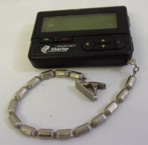 Hackers Hack the Planet OEM Case Silver Chain Vintage Pager Motorola Advisor - Afbeelding 1 van 17