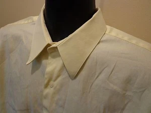 Men's Robert Villini Collezione Yellow Button Front Dress Shirt 16 1/2 32-33 - Picture 1 of 1