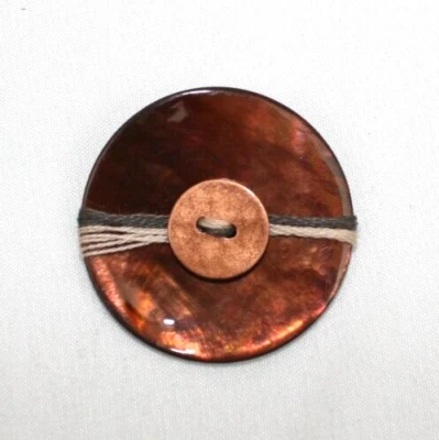 JHB International Buttons Genuine Shell Copper Style #70737 1 3/8" France - Image 1 of 3