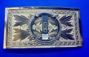 Hebilla de cinturón con patrón grabado para coleccionistas de monedas negras para dólar de plata Morgan de 39 mm - Imagen 1 de 16