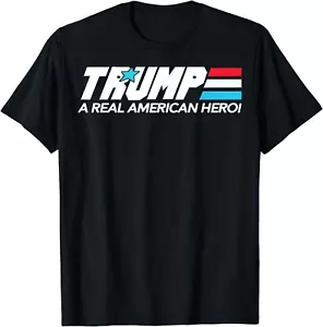 T-SHIRT Funny Trump A Real American Hero - Presidente 2D regalo festa del papà taglia USA - Foto 1 di 3
