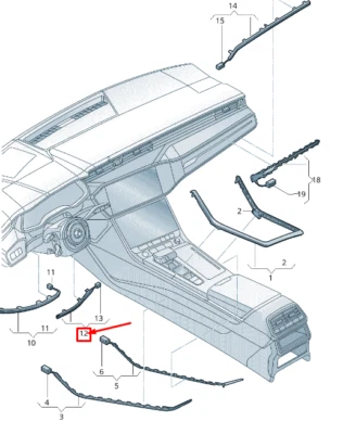 NUEVO AUDI Q7 4M PANEL DE INSTRUMENTOS CENTRAL BARRA DE LUZ RHD 4M8947199C 4M8-947-199-C Foto 1 de 4