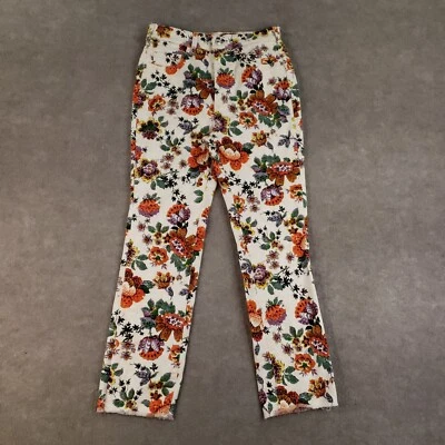 Pantalones Pilcro Anthropologie para mujer 27 cigarrillos tiro alto florales dobladillo crudo boho Foto 1 de 4