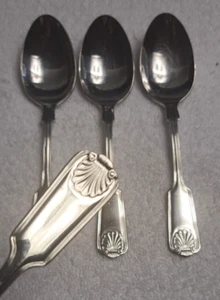 Set Of 4 Towle 18/10 Stainless London Shell TABLE / Oval Soup Spoons 7 " - Picture 1 of 5