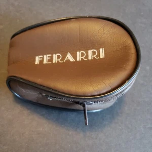 Vntg Ferarri Case for Folding Sunglasses Rare Brown w/Black Trim PreOwned - Picture 1 of 10