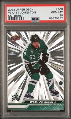 2023 Upper Deck Outburst #308 Wyatt Johnston – PSA GEM MT 10 - Image 1 of 2