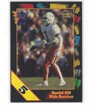 1991 WILD CARD DRAFT COLLEGIATE FOOTBALL PARALLEL 5 STRIPE SERIES SINGLES