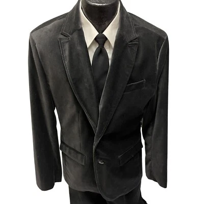 Kenneth Cole уголь смокинг Sport пальто бархата куртка хлопок велюр официальный блейзер - Изображение 1 из 4