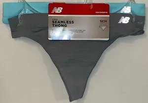 NEU BALANCE Performance nahtlose Tanga-Höschen, 2er-Pack, gefüttert - Silber/Aquamarin, S - Bild 1 von 2
