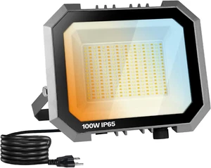 1 Pack 100W LED Flood Lights Outdoor, 3CCT 3000/4000/6000K Selectable 10000LM Fl - Picture 1 of 12