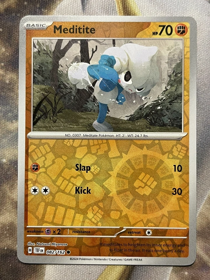 Pokémon TCG Meditite 082/162 SV05: Temporal Forces Reverse Holo Common - Image 1 of 1