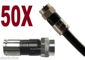 50 X PPC EX6XLSKPLUS RG-6 COAXIAL CABLE CONNECTOR SATELLITE ANTENNA RG6 HD OTA - Bild 1 von 5