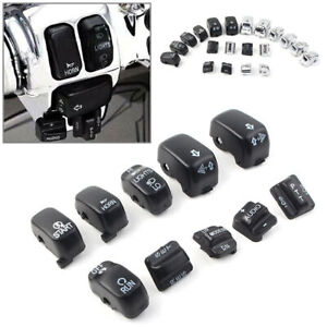 10pcs For Harley Touring 96-13 Hand Control Switch Cover Housing Button Cap Set