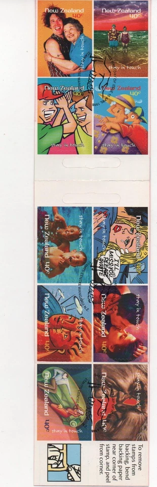 New Zealand Stamps 1998 Greetings -Stay in Touch Booklet complete fine used FDI - Image 1 of 1