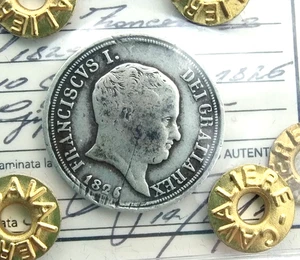 REGNO DI NAPOLI Francesco I di Borbone Carlino da 10 Grana 1826 Argento Silver - Picture 1 of 4