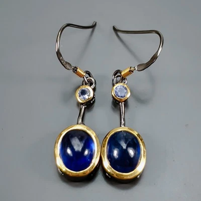 Pendientes AAA Color Azul Gemas Zafiro Azul Plata de Ley 925/E129723 Foto 1 de 4