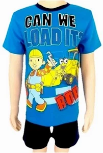 BOB DER BAUMEISTER 116 SCHLAFANZUG SHORTY BLAU SHORTAMA KURZER PYJAMA KURZARM - Bild 1 von 15