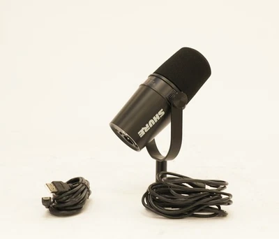 Shure MV7 Podcast Microphone with Voice Isolation Technology Black - Image 1 of 4