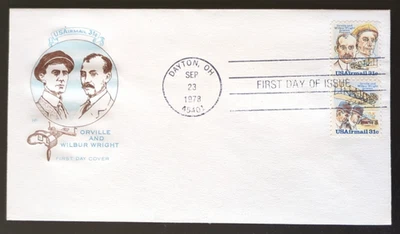 31c Aviation Pioneers: Wright Brothers # C91-C92 1978 FDC House of Farnam - Image 1 of 2