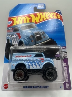 Hot Wheels Monster Dairy Delivery Blue #133 Mainline 2025 Die Cast Truck Van - Image 1 of 4